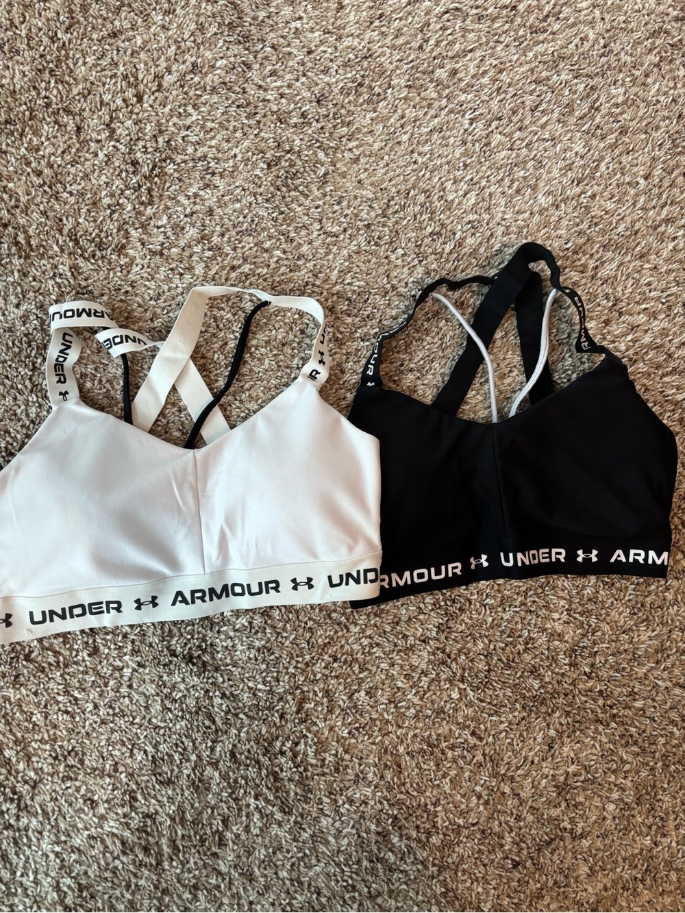 Under Armour Women's Strappy Sports Bras - Black & White Duo